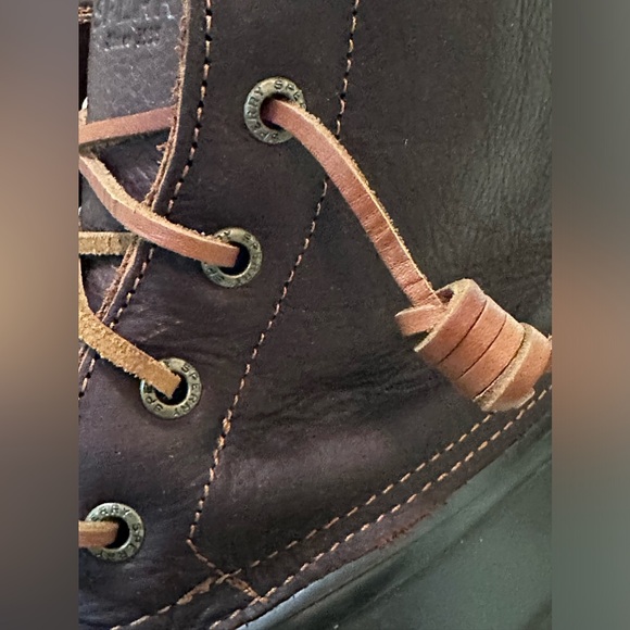 SPERRY Top-Sider Waterproof Saltwater Leather & Rubber Brown Duck Boots Size 9.5 - Picture 9 of 11